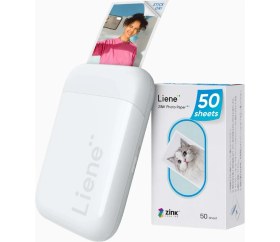 Resim Lıene Pearl K100 Mini Bluetooth Fotoğraf Yazıcısı, 300DPI, Çinko Kağıt 
