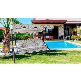 Resim Viphomeconcept 3 Kişilik Süngerli Bahçe Salıncak Minderi Kılıfı Çapa Beyaz 