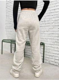 Resim West Coast Eşofman Altı Jogger - Gri Baskılı Lastik Paça Yüksek Bel Gri-260588 