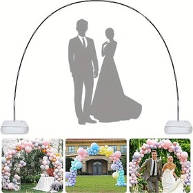 Resim 1 Set Balon Kemer Standı Kiti Ayarlanabilir Balon Kemer Çerçevesi Su Doldurulmuş Taban Yeniden Kullanılabilir Arka Plan Standı Kiti Doğum Günü Partisi Mezuniyet Düğün Gelin Duşu için 