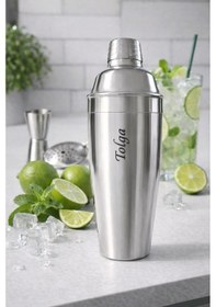 Resim Kişiye İsme Özel Büyük Boy Shaker Kokteyl Hazırlama Kabı Kokteyl Karıştırıcı Full Çelik 750 Ml 