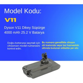 Resim ümit maker Dyson V11 Dikey Süpürge 4000 mAh 25.2 V Batarya - Orjinal Uyumlu Uzun Ömürlü, Yüksek Pil 