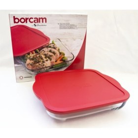 Resim Özbience Kare Kırmızı Kapaklı Plastik Borcam 3200 Cc, Dayanıklı ve Şık Tasarım 