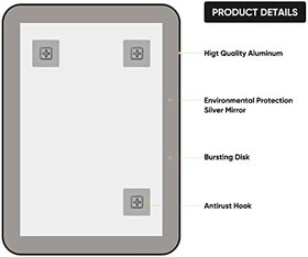 Resim Banyo Aynası - Metal Çerçeveli, 20x28 inç 