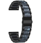 Resim Samsung Uyumlu Akıllı Saat 22mm Üç Boncuklu Çelik + Reçine Saat Kordonu 