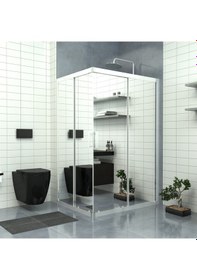 Resim Tekno Duş Silver Rigel 6mm Reflekte Cam Dikdörgen Duşakabin Şeffaf 
