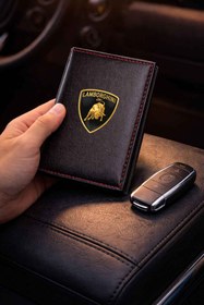 Resim HEDİYEDİYE Lamborghini Ruhsat Kılıfı Siyah Ruhsat Kabı 