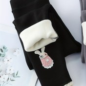 Resim Kızlar için %95 Pamuklu Termal Tayt - Dantel Süslemeli ve Tavşan Jartiyer Benzeri Kapatmalı Kış Sıcaklığı, Üniforma ve Günlük Kullanım için Yumuşak Orta Bel Tayt (Pembe/Siyah/Koyu Gri/Lacivert) - Elde Yıkanabilir - Pantolon 