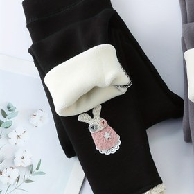 Resim Kızlar için %95 Pamuklu Termal Tayt - Dantel Süslemeli ve Tavşan Jartiyer Benzeri Kapatmalı Kış Sıcaklığı, Üniforma ve Günlük Kullanım için Yumuşak Orta Bel Tayt (Pembe/Siyah/Koyu Gri/Lacivert) - Elde Yıkanabilir - Pantolon 