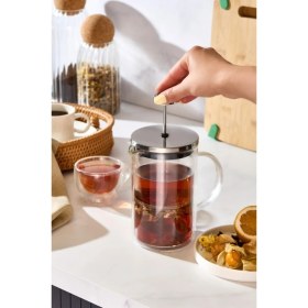 Resim PremiumPort Paslanmaz Çelik French Press 600 Ml, Pratik ve Şık Kahve Demleme Aracı 