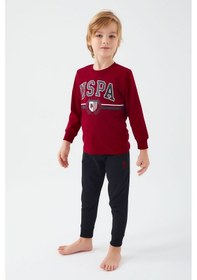 Resim U.S. Polo Assn. U.s. Polo Assn Bordo Erkek Çocuk Pijama Takım Bordo 