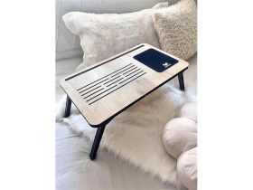 Resim Foldaway Telefon ve Tablet Bölmeli Katlanır Ayaklı Laptop Sehpası Notebook Bilgisayar 
