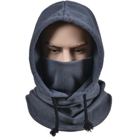 Resim Shineyee Soğuk Hava Dış Etkinlikleri İçin Polar Fleece Isı Sağlama Kolluk-burun-boya Koruyucu Bütünleşik Maskeli Kask - Gri Gri 