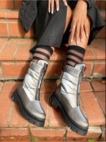 Resim Feles Fermuar Detaylı Paraşüt Kadın Kar Botu Kauçuk Tabanlı Kadın 001 