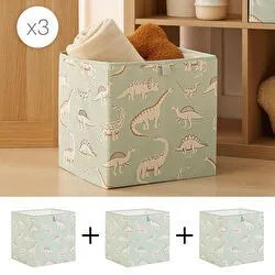 Resim 3'lü Çocuk Odası Dinozor Kutu Set 33 X 30 X 33 Cm 