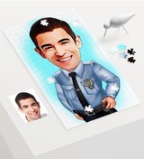 Resim Kişiye Özel Bay Polis Karikatür 240 Parça A3 Puzzle - 1 