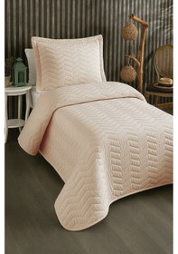 Resim Kapuçino Ipeksi Dokulu Modern Ve Sade Tek Kişilik Yatak Örtüsü Takımı Cappuccino 