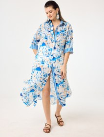 Resim Santorini desen uzun Edesia gömlek tunik - L/XL (44-46) 