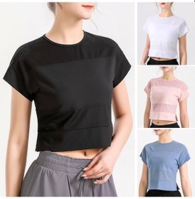 Resim Qingmipy Kadın Spor Tişört, Mesh Desenli, Nefes Alıcı, Kısa Kollü, Kısa Kesim, Antrenman Ve Outdoor Aktivitelere Uygun, Siyah, Asya Bedeni S Siyah 