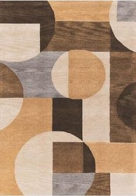 Resim Rovigo Dijital Baskı Yıkanabilir Kaymaz Taban Salon Halısı Ve Yolluk RV026-FNL285, Kahverengi, 100 x 150 