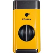 Resim Cohiba 3 Torch Pürmüz Dahili V-Cut Kesicili Sarı Puro Çakmağı 