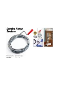 Resim 3 metre Lavabo Açma Sustası Kanal Lavabo Gider Boru Açma Spirali Kanal Açıcı 