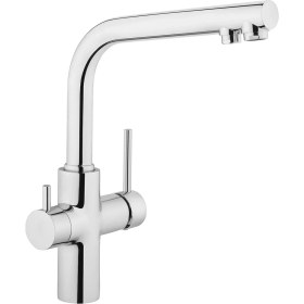 Resim Artema Split Dual Flow Eviye Bataryası A42144, 360° Dönebilen, Krom, Çift Fonksiyonlu Başlık, Tezgah Üstü Montaj 