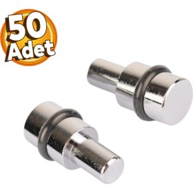 Resim Badem10 Raf Pimi Contalı Cam Ahşap Metal Tutucu Çivisi Mobilya Dolap Pimi Metal (50 Adet) 