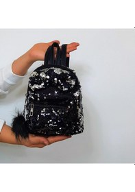 Resim Fiyra Crn Siyah Pullu Kız Çocuk Sırt Çantası 16cmx20cmx10cm Siyah 
