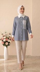 Resim Doque Çizgili Tunik 10201 - lacivert / 38 