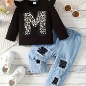 Resim İlkbahar ve Sonbahar Çocuklar için Rahat Uzun Kollu Giysiler ile Moda Pantolonlu Sevimli Takım, Bebekler ve Dış Mekan Elegance Seti kızlar için, Şık birleştirmeli set, Çok taze görünümlü çeşit 