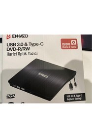 Resim Enkado Ekd-Udvd120 Type-C - USB 3.0 DVD-R-CD-R-RW- Dvd-Rw Ultra Slim Harici Optik Yazıcı Siyah 