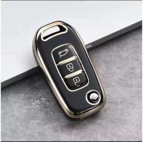 Resim Gma Keys Lüx Renault Taliant 3 Buton Sustalı Nano Anahtar Kılıfı Siyah Gold Altın Renk 1.ci Kalite 