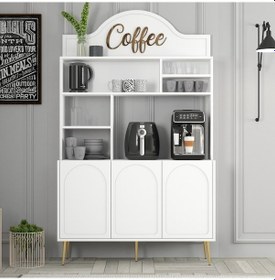 Resim Lyon Kahve Köşesi 120cm - Beyaz / Altın 