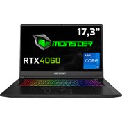 Resim Monster Tulpar T7 V26.1.2 Intel Core i7 13700H 17.3" 32 GB RAM 1 TB SSD 8 GB RTX4060 FHD 144 Hz FreeDOS Gaming Laptop Monster