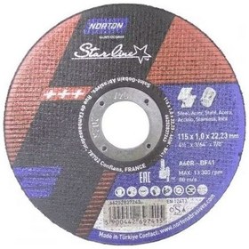 Resim Norton 115x6.0 Mm Metal Taşlama Taşı Starline 66252837263 5 Adet 