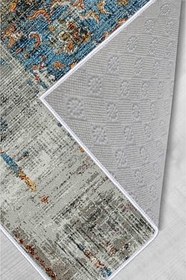 Resim Rovigo Dijital Baskı Yıkanabilir Kaymaz Taban Salon Halısı RVG1111, Gri, 160 x 120 