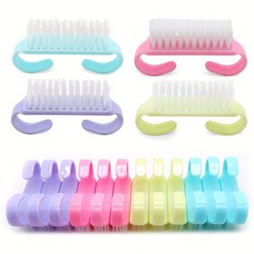 Resim 12 adet JEARLYU Macaroon Serisi Plastik Saplı Tırnak Fırçaları - Küçük Boy, 4 Renk (Beyaz, Pembe, Mor, Mavi), Evcil Hayvanlar, Ev & Salon Kullanımı İçin Nazik Kıllar - Dayanıklı Tırnak Temizleme ve Manikür Pedikür Araçları, Ergonomik Sap Tasarımı, Kolay Asılabilir Depolama 