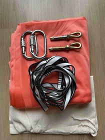 Resim Esnek Yoga Hamak / Mercan / Full Set / Tavan asma aparat dahil 