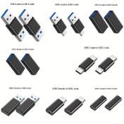 Resim 16 adet USB Adaptör Seti, USB 3.0 Dişi-Dişi ve Erkek-Erkek ve Dişi-Erkek C Mağazası ile Uyumlu MacBook, Nintendo Switch USB 3.0 Apters Kiti ile Yüksek Hızlı Dönüştürme Uzatma Bağlayıcı Bağlayıcı Dönüştürücü 