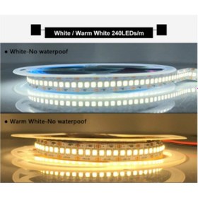 Resim 12 Volt 2835 Sık Ledli 240 Led Şerit Led Ip20 5 Metre Natural Beyaz 