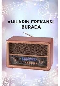 Resim Torima D56 Ahşap Nostaljik Uzaktan Kumandalı Radyo Bluetooth Hoparlör 