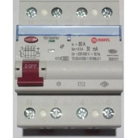 Resim Makel 4X80A 30MA Kaçak Akım Rölesi Makel 
