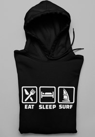 Resim xtreme turkey Eat Sleep Surf Tasarım Hoodie 