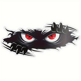 Resim Kızgın Göz Atan Canavar Vinil Araba Çıkartması - Büyük, Dayanıklı Araba, Kamyon ve Spor Araçlar için Sticker, Siyah Tampon Sticker 