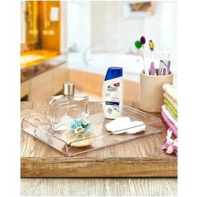 Resim AyrStore Kristal Tepsili Kek Fanusu Servis Tepsisi Tutma Saplı Ikramlık Sunumluk Pasta Standı 