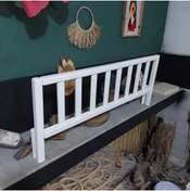 Resim Se7enSky Beyaz 120x50 Cm Yatak Kenarına Geçmeli, Divan Hemnes Uyumlu Yatak Bariyeri, Korkuluk 