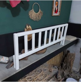 Resim Se7enSky Beyaz 120x50 Cm Yatak Kenarına Geçmeli, Divan Hemnes Uyumlu Yatak Bariyeri, Korkuluk 