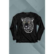 Resim Kendim Seçtim Leopard Face Çıta Lepoar Yüzü Lion Head Uzun Kollu Tişört Baskılı Çocuk T-Shirt 