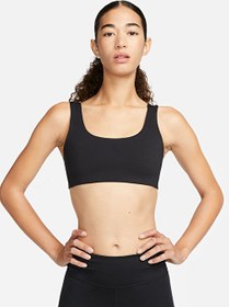 Resim Nike Siyah - Gri - Gümüş Kadın Yuvarlak Yaka Slim Fit Sporcu Sütyeni DV9855-010 W NK DF ALATE ALL U BRA 